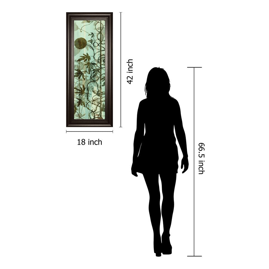 Classy Living Botanical Vines Wall Art 18x42in | Transitional Multicolor Paper on MDF in Dark Chocolate Frame | Living Room & Bedroom Nature | Model 1795