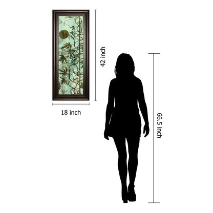 Classy Living Botanical Vines Wall Art 18x42in | Transitional Multicolor Paper on MDF in Dark Chocolate Frame | Living Room & Bedroom Nature | Model 1795