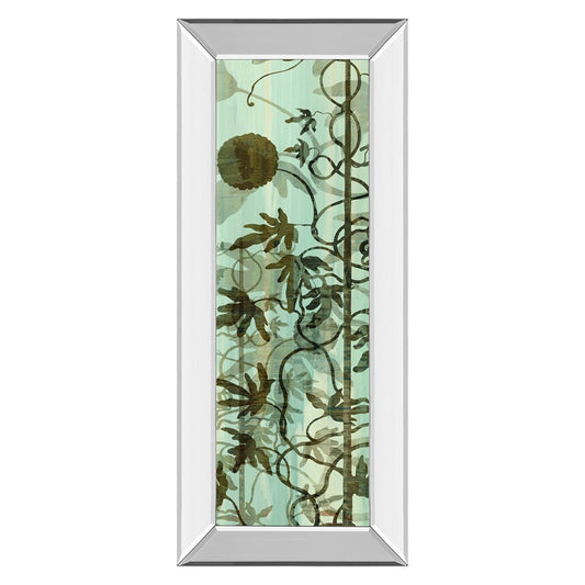 Classy Living Botanical Vines 18x42in Rectangular Wall Art | Transitional Multicolor Paper on Mirrored Frame | Living Room & Bedroom Decor | Model 1795MF