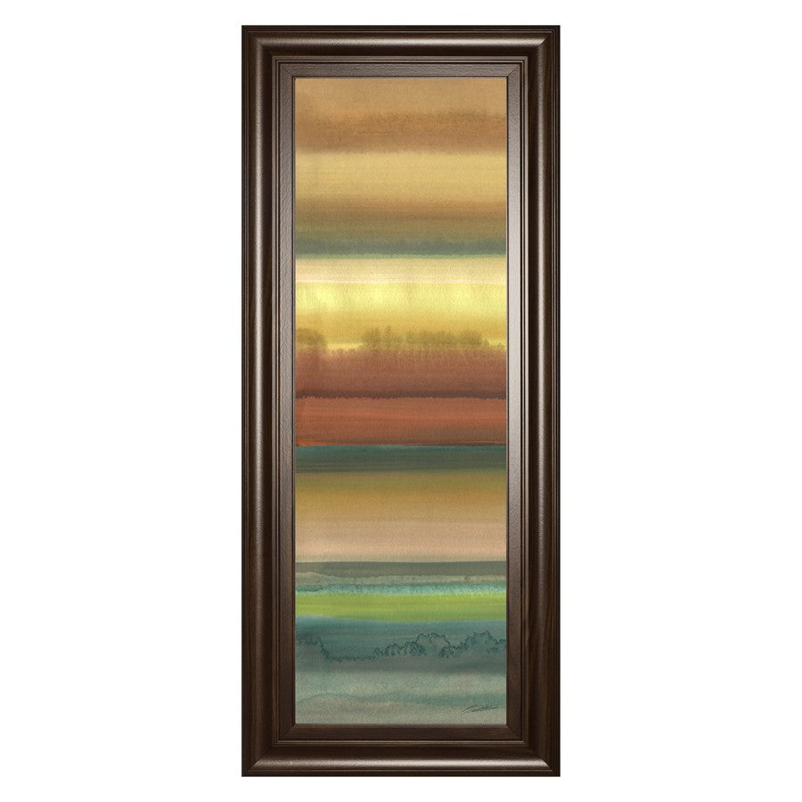 Classy Living Tranquil Horizon 18x42in Wall Art | Contemporary Abstract Cinnamon Mocha Frame | Living Room & Bedroom Tranquil Decor | 18 x 42 | Model 1796