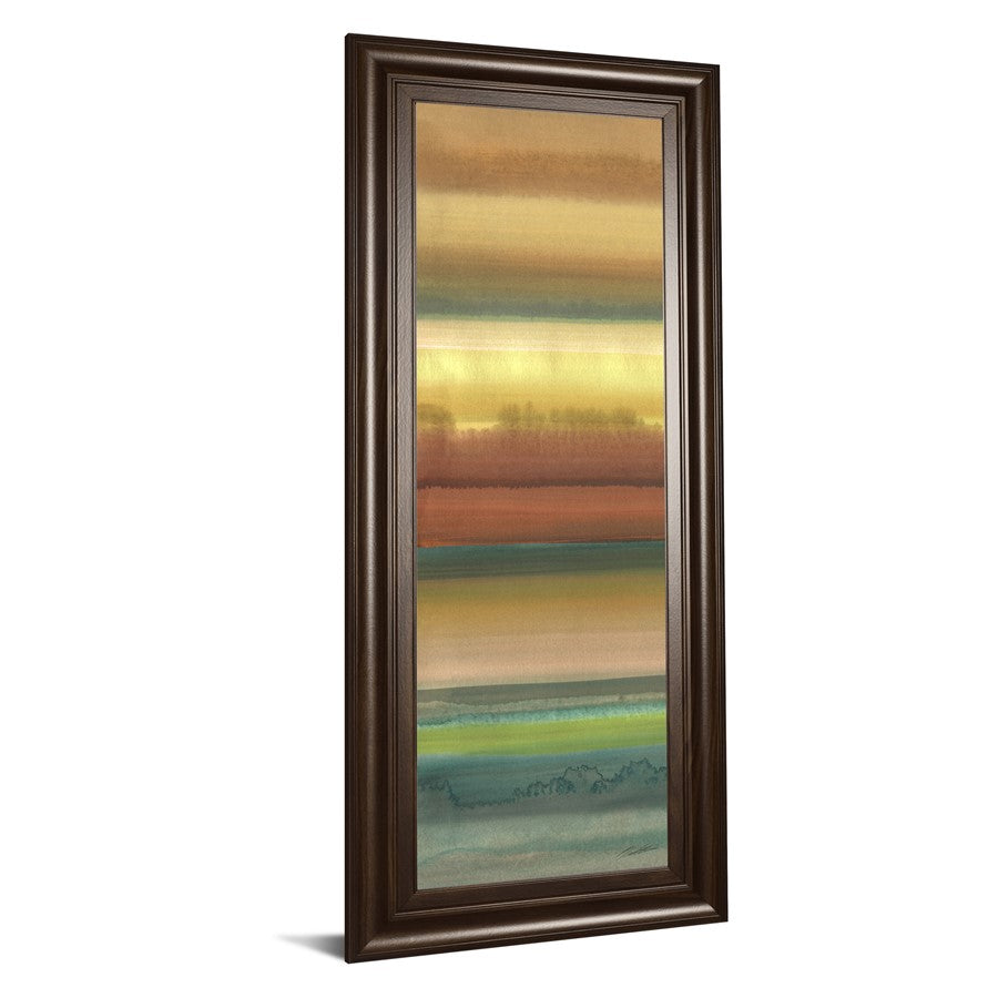 Classy Living Tranquil Horizon 18x42in Wall Art | Contemporary Abstract Cinnamon Mocha Frame | Living Room & Bedroom Tranquil Decor | 18 x 42 | Model 1796