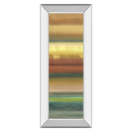 Classy Living Tranquil Horizon 18x42in Wall Art | Contemporary Abstract Multicolor on Mirrored Frame | Living Room, Bedroom & Office Decor | Model 1796MF