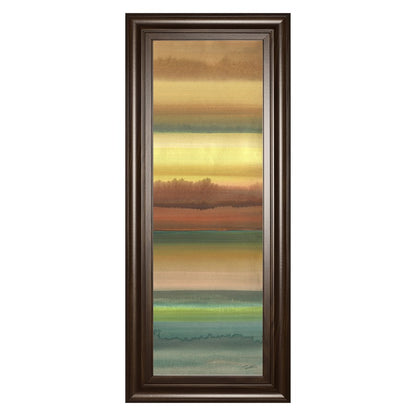 Classy Living Ambient Sky II 42in Vertical Wall Art | Contemporary Cinnamon Mocha MDF Frame and Mixed Media | Living Room & Bedroom Tranquil | Model 1797