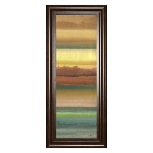 Classy Living Ambient Sky II 42in Vertical Wall Art | Contemporary Cinnamon Mocha MDF Frame and Mixed Media | Living Room & Bedroom Tranquil | Model 1797
