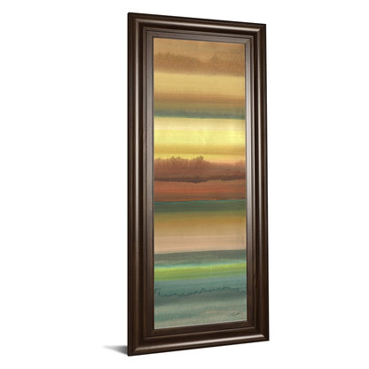 Classy Living Ambient Sky II 42in Vertical Wall Art | Contemporary Cinnamon Mocha MDF Frame and Mixed Media | Living Room & Bedroom Tranquil | Model 1797