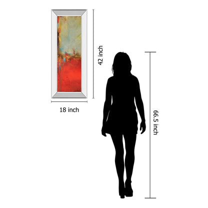 Classy Living Urban Pulse 18x42in Wall Art | Contemporary Mixed Media with Mirrored Frame | Living Room & Office Decor | 18 x 42 x 3 in | Model 1798MF