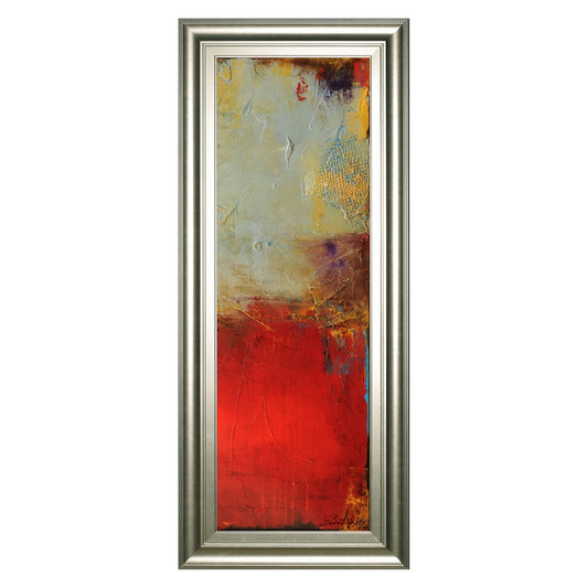 Classy Living Vibrant Layers 18x42in Wall Art | Contemporary Mixed Media on Paper in Silver MDF Frame | Living Room & Office Decor | 1 x 18 x | Model 1799