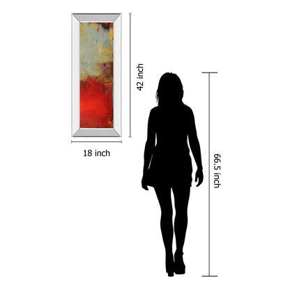 Classy Living Vibrant Layers 18x42in Wall Art | Contemporary Mixed Media with Mirrored Frame | Living Room & Office Decor | 18 x 42 x 3 in | Model 1799MF