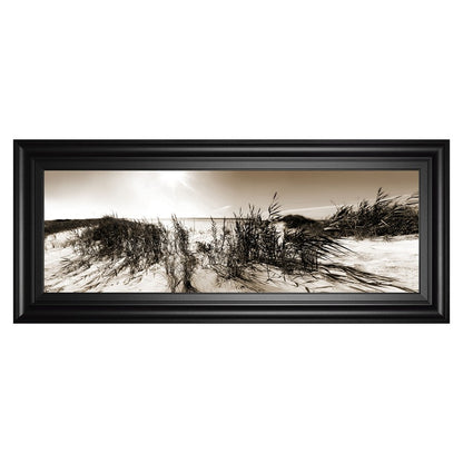 Classy Living Dune Breeze Wall Art 42x18in | Traditional Coastal Black MDF Frame | Living Room, Bedroom & Office Decor | 42 x 18 x 1 in | Model 1800