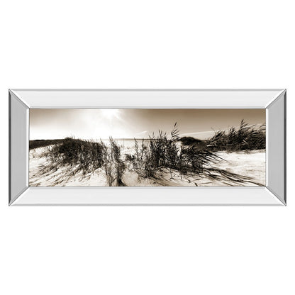 Classy Living Dune Breeze 42x18in Wall Art | Traditional Coastal Sepia Photograph in Mirrored Frame | Living Room & Bedroom Decor | 42 x 18 | Model 1800MF