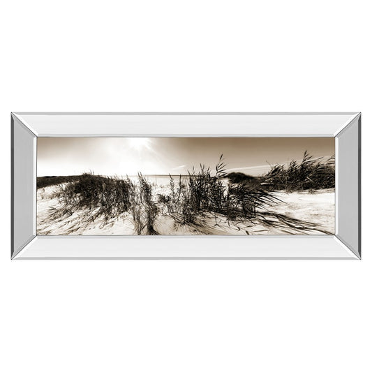 Classy Living Dune Breeze 42x18in Wall Art | Traditional Coastal Sepia Photograph in Mirrored Frame | Living Room & Bedroom Decor | 42 x 18 | Model 1800MF