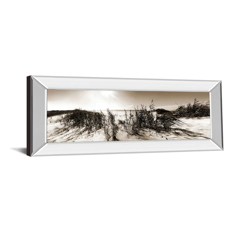 Classy Living Dune Breeze 42x18in Wall Art | Traditional Coastal Sepia Photograph in Mirrored Frame | Living Room & Bedroom Decor | 42 x 18 | Model 1800MF