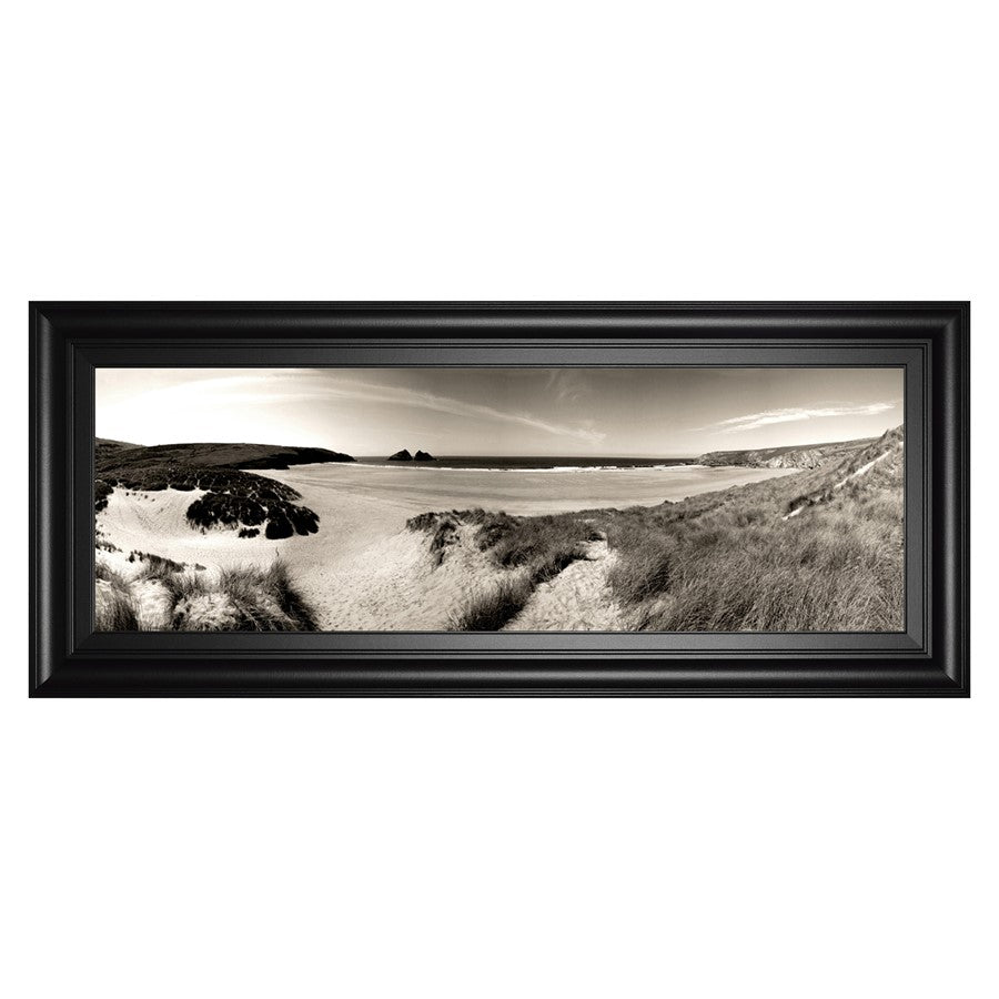 Classy Living Dunes Panorama 42x18in Wall Art | Traditional Coastal Beachscape in Midnight Aura MDF Frame | Living Room & Office Decor | 42 x | Model 1801