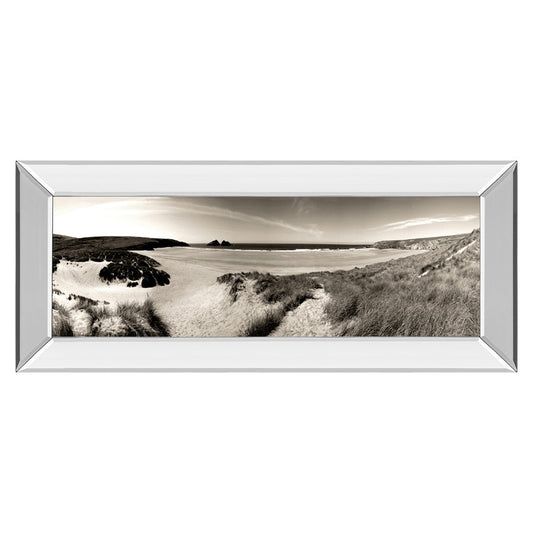 Classy Living Dunes 42in Panorama Wall Art | Traditional Beachscape with Mirrored Frame | Living Room & Office Coastal Decor | 42 x 18 x 3 | Model 1801MF