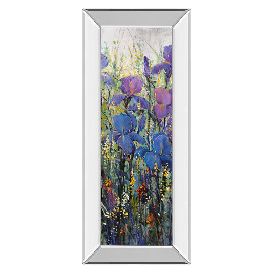 Classy Living Iris Bloom 42in H Wall Art | Contemporary Multicolor Floral on Mirrored Frame | Living Room & Bedroom Decor | 18 x 42 x 3 in | Model 1804MF