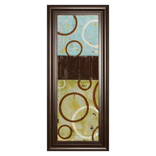 Classy Living Rustic Rings Wall Art 18x42in | Contemporary Abstract Botanical on Cinnamon Mocha MDF Frame | Living Room & Bedroom Focal Point | Model 1810