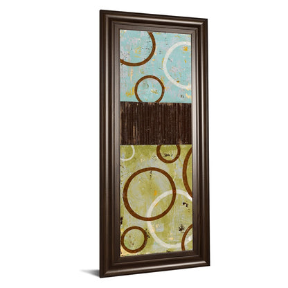 Classy Living Rustic Rings Wall Art 18x42in | Contemporary Abstract Botanical on Cinnamon Mocha MDF Frame | Living Room & Bedroom Focal Point | Model 1810