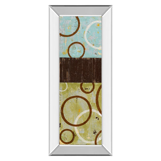 Classy Living Rustic Rings 18x42in Wall Art | Contemporary Multicolor Abstract on Mirrored Frame | Living Room & Office Decor | 18 x 42 x 3 | Model 1810MF