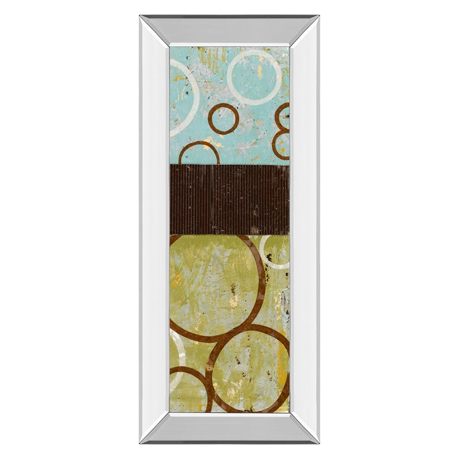 Classy Living Abstract Circles 42in H Wall Art | Contemporary Mixed Media with Mirrored Frame | Living Room & Office Decor | 18 x 42 x 3 in | Model 1811MF