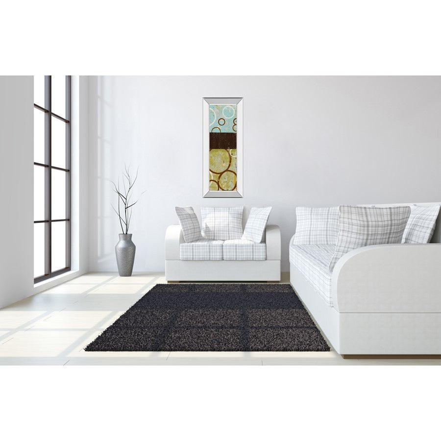 Classy Living Abstract Circles 42in H Wall Art | Contemporary Mixed Media with Mirrored Frame | Living Room & Office Decor | 18 x 42 x 3 in | Model 1811MF