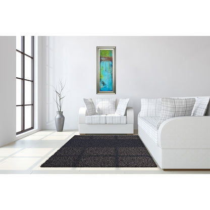 Classy Living Oceanic Texture 18x42in Wall Art | Contemporary Abstract Blue Green Brown on Paper | Living Room & Office Decor | 18 x 42 x 1 in | Model 1817