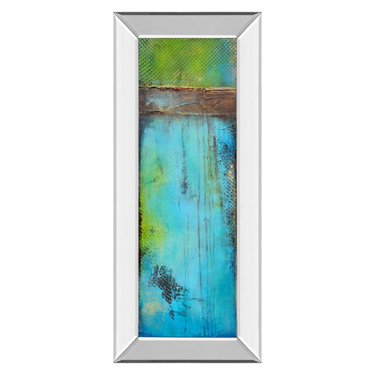 Classy Living Oceanic Texture 18x42in Wall Art | Contemporary Abstract Multicolor on Mirrored Frame | Living Room & Office Decor | 18 x 42 | Model 1817MF