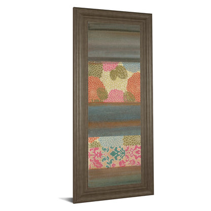Classy Living Pretty In Pink III 18x42in Wall Art | Contemporary Botanical Mixed Media on Paper in Tranquil Ash MDF Frame | Living Room & | Model 1823