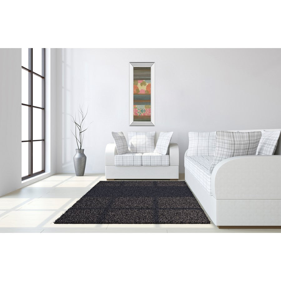 Classy Living Pretty In Pink III 18x42in Wall Art | Contemporary Botanical Mixed Media with Mirrored Frame | Living Room & Bedroom Decor | Model 1823MF