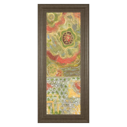 Classy Living Verdant Bloom 18x42in Wall Art | Contemporary Multicolor Abstract on Paper with Glass | Living Room & Bedroom Accent | 18 x 42 | Model 1829