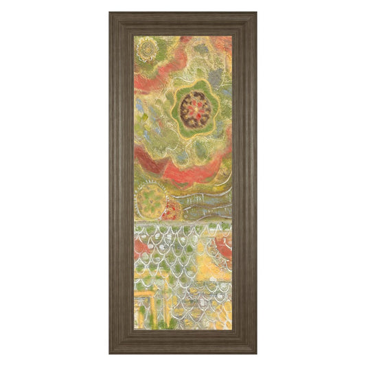 Classy Living Verdant Bloom 18x42in Wall Art | Contemporary Multicolor Abstract on Paper with Glass | Living Room & Bedroom Accent | 18 x 42 | Model 1829
