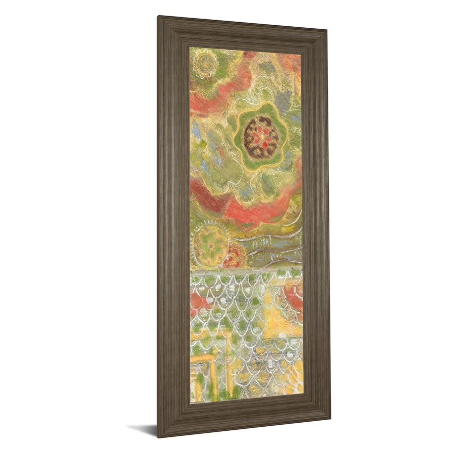 Classy Living Verdant Bloom 18x42in Wall Art | Contemporary Multicolor Abstract on Paper with Glass | Living Room & Bedroom Accent | 18 x 42 | Model 1829
