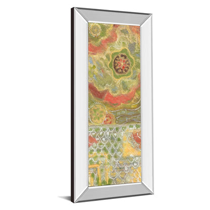 Classy Living Verdant Bloom 18x42in Wall Art | Contemporary Multicolor Abstract on Paper in Mirrored Frame | Living Room & Bedroom Accent | Model 1829MF