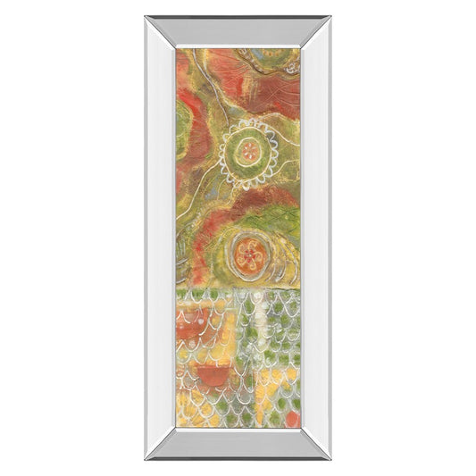 Classy Living Moroccan Whimsy 18x42in Wall Art | Contemporary Multicolor Abstract on Mirrored Frame | Living Room & Office Decor | 18 x 42 | Model 1830MF