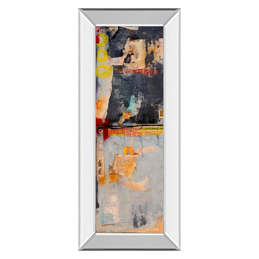 Classy Living Urban Layers 18x42in Wall Art | Contemporary Mixed Media on Paper in Mirrored Frame | Living Room & Office Statement Piece | Model 1833MF