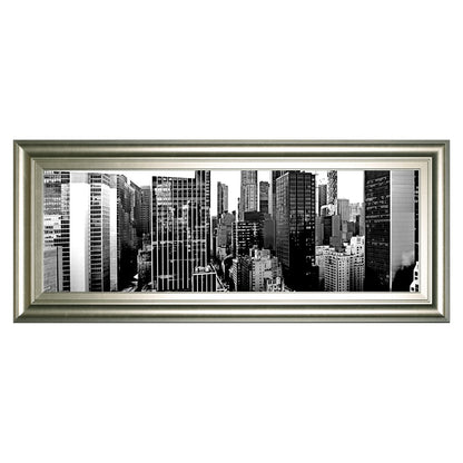 Classy Living Urban Vista 42x18in Wall Art | Contemporary Silver Serenity MDF Frame | Living Room & Office Decor | 42 x 18 x 1 in | Model 1836