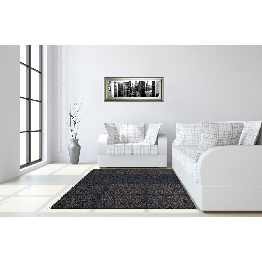 Classy Living Urban Vista 42x18in Wall Art | Contemporary Silver Serenity MDF Frame | Living Room & Office Decor | 42 x 18 x 1 in | Model 1836