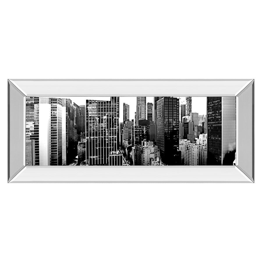 Classy Living Urban Vista 42x18in Wall Art | Contemporary Cityscape Photograph with Mirrored Frame | Living Room & Office Decor | 42 x 18 x | Model 1836MF