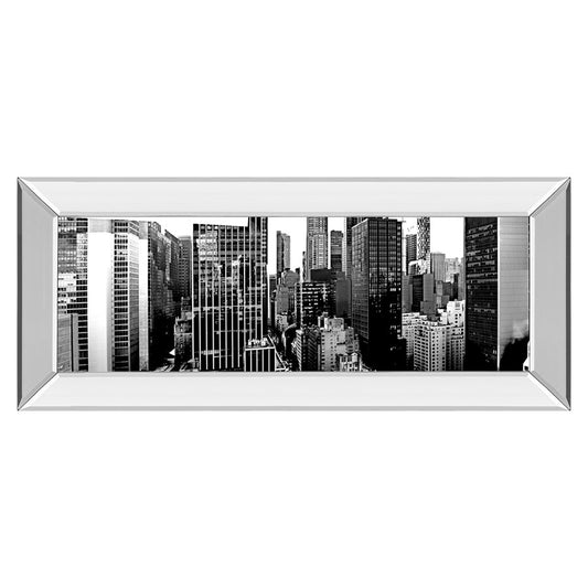 Classy Living Urban Vista 42x18in Wall Art | Contemporary Cityscape Photograph with Mirrored Frame | Living Room & Office Decor | 42 x 18 x | Model 1836MF