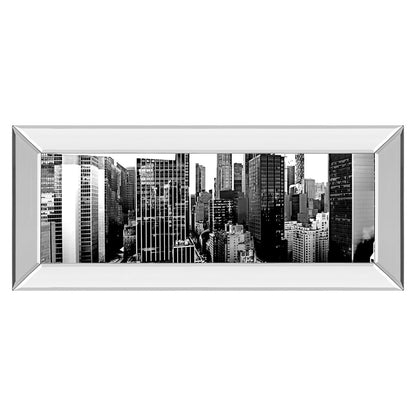 Classy Living Urban Vista 42x18in Wall Art | Contemporary Cityscape Photograph with Mirrored Frame | Living Room & Office Decor | 42 x 18 x | Model 1836MF