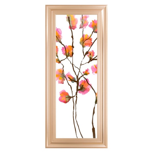 Classy Living Inky Blossoms 18x42in Vertical Wall Art | Contemporary Rose Gold Romance MDF Frame | Living Room, Bedroom & Office Decor | 18 x | Model 1837