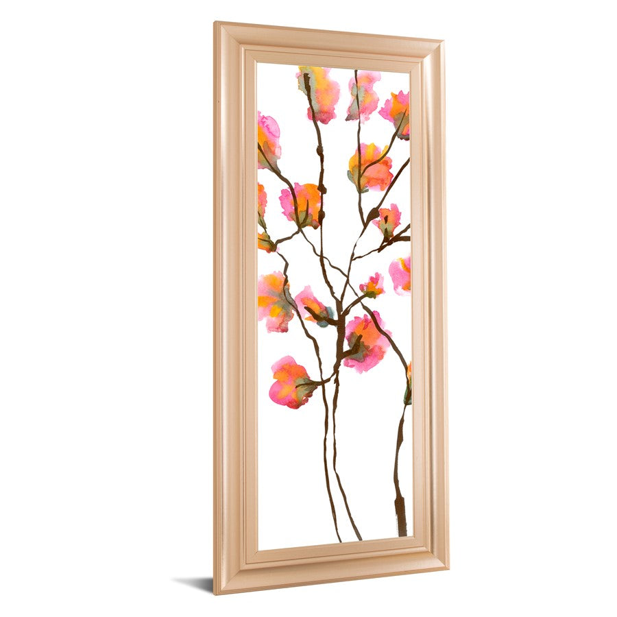 Classy Living Inky Blossoms 18x42in Vertical Wall Art | Contemporary Rose Gold Romance MDF Frame | Living Room, Bedroom & Office Decor | 18 x | Model 1837