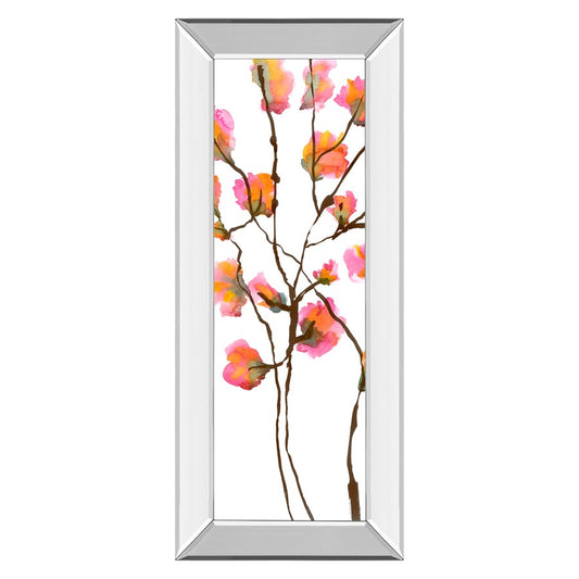 Classy Living Inky Blossoms 42in Vertical Wall Art | Contemporary Floral with Mirrored Frame | Living Room & Bedroom Decor | 18 x 42 x 3 in | Model 1837MF