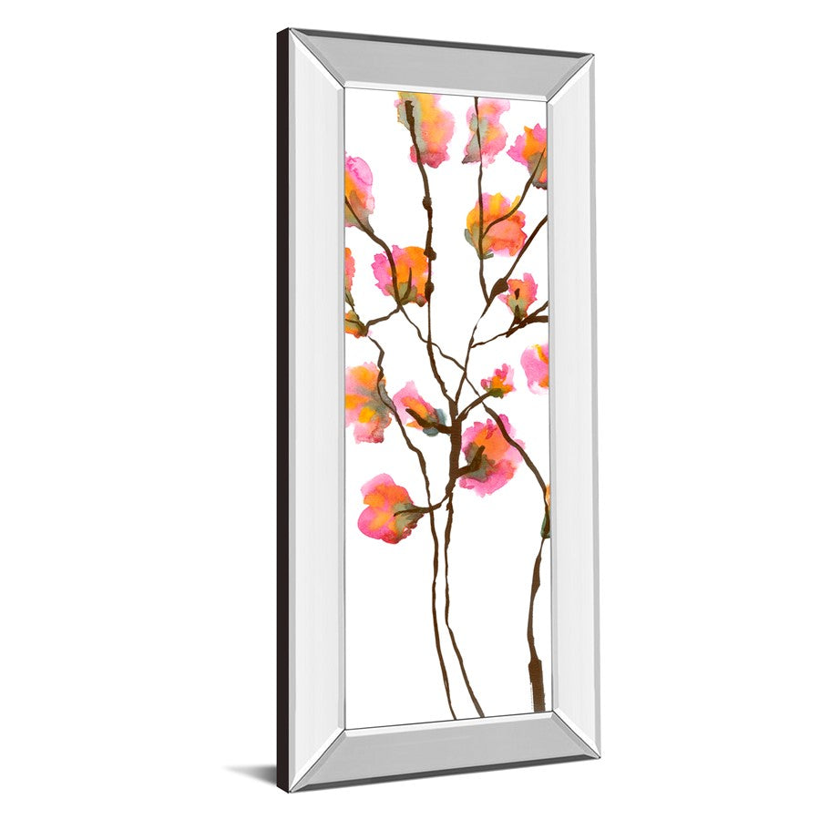 Classy Living Inky Blossoms 42in Vertical Wall Art | Contemporary Floral with Mirrored Frame | Living Room & Bedroom Decor | 18 x 42 x 3 in | Model 1837MF