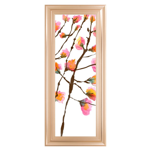 Classy Living Inky Blossoms II 18x42in Wall Art | Contemporary Rose Gold Romance Frame | Living Room & Bedroom Decor | 18 x 42 x 1 in | Model 1838