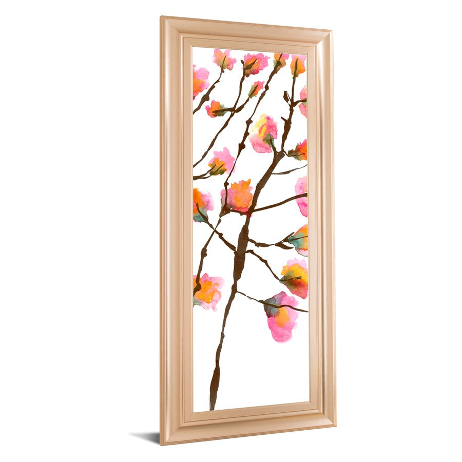 Classy Living Inky Blossoms II 18x42in Wall Art | Contemporary Rose Gold Romance Frame | Living Room & Bedroom Decor | 18 x 42 x 1 in | Model 1838