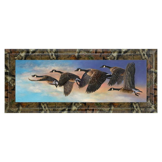 Classy Living Flying Geese Delight 42x18in Wall Art | Contemporary Multicolor Paper on MDF Frame | Living Room & Office Decor | 42 x 18 x 1 | Model 1847B
