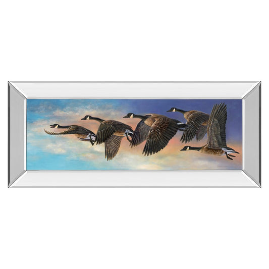 Classy Living Ethereal Flight 42x18in Wall Art | Contemporary Mirrored Frame | Living Room, Den & Office Decor | 42 x 18 x 3 in | Model 1847MF