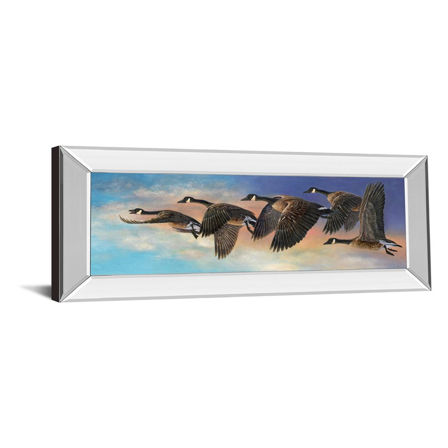 Classy Living Ethereal Flight 42x18in Wall Art | Contemporary Mirrored Frame | Living Room, Den & Office Decor | 42 x 18 x 3 in | Model 1847MF