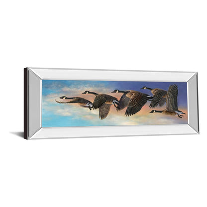 Classy Living Ethereal Flight 42x18in Wall Art | Contemporary Mirrored Frame | Living Room, Den & Office Decor | 42 x 18 x 3 in | Model 1847MF
