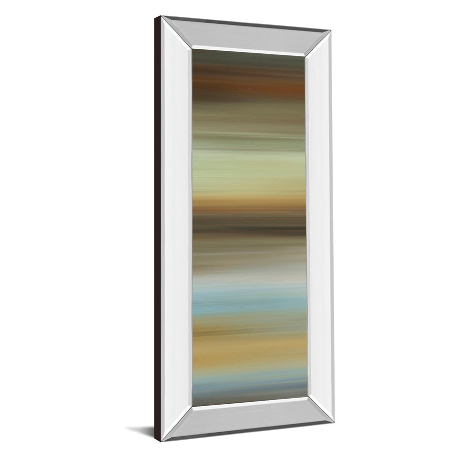 Classy Living Abstract Horizon I 18x42in Wall Art | Contemporary Multicolor Graphic on Paper with Mirrored Frame | Living Room & Bedroom | Model 1855MF